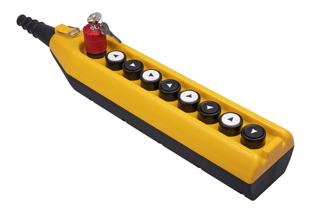 PV Series 9 Hole Single Speed 1NC Emergency Stop Turn to Release with Key Operated Crane Pendant Station